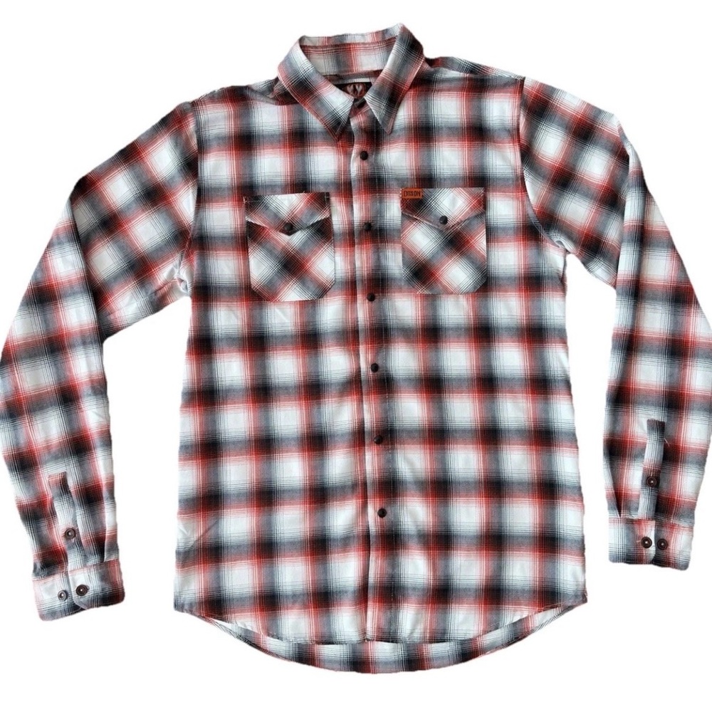 Dixxon The Eagle Flannel LT Plaid Snap Western Biker Shirt Red
